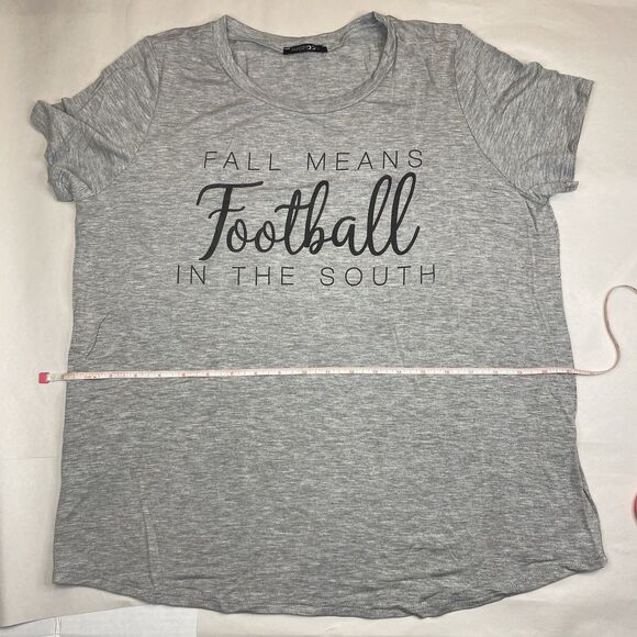 Fall Means Football in the South Short Sleeve Womens T-shirt size L - Picture 11 of 16